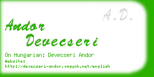 andor devecseri business card